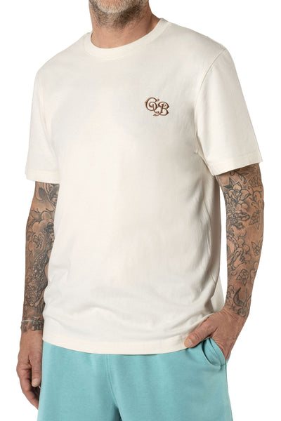 Relaxed Fit Ecru Natural / Gold GB embroidery