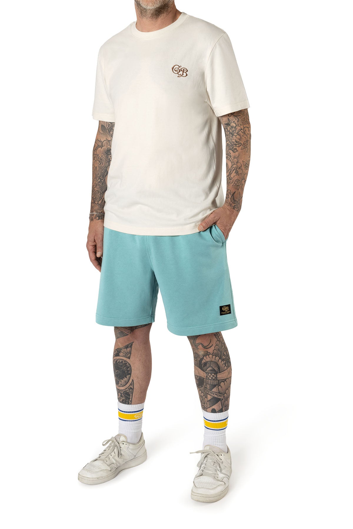 Relaxed Fit Ecru Natural / Gold GB embroidery