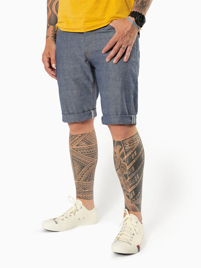 Limited Edition Indigo Dyed lightweight Chambray Short Blue Selvedge