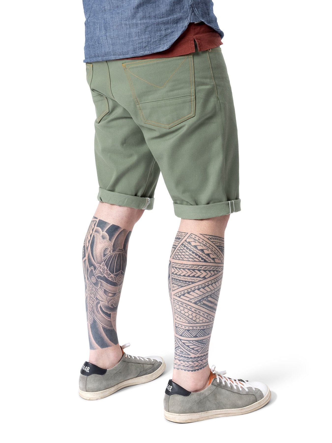 Limited Edition Short in a green lightweight Japanese selvedge