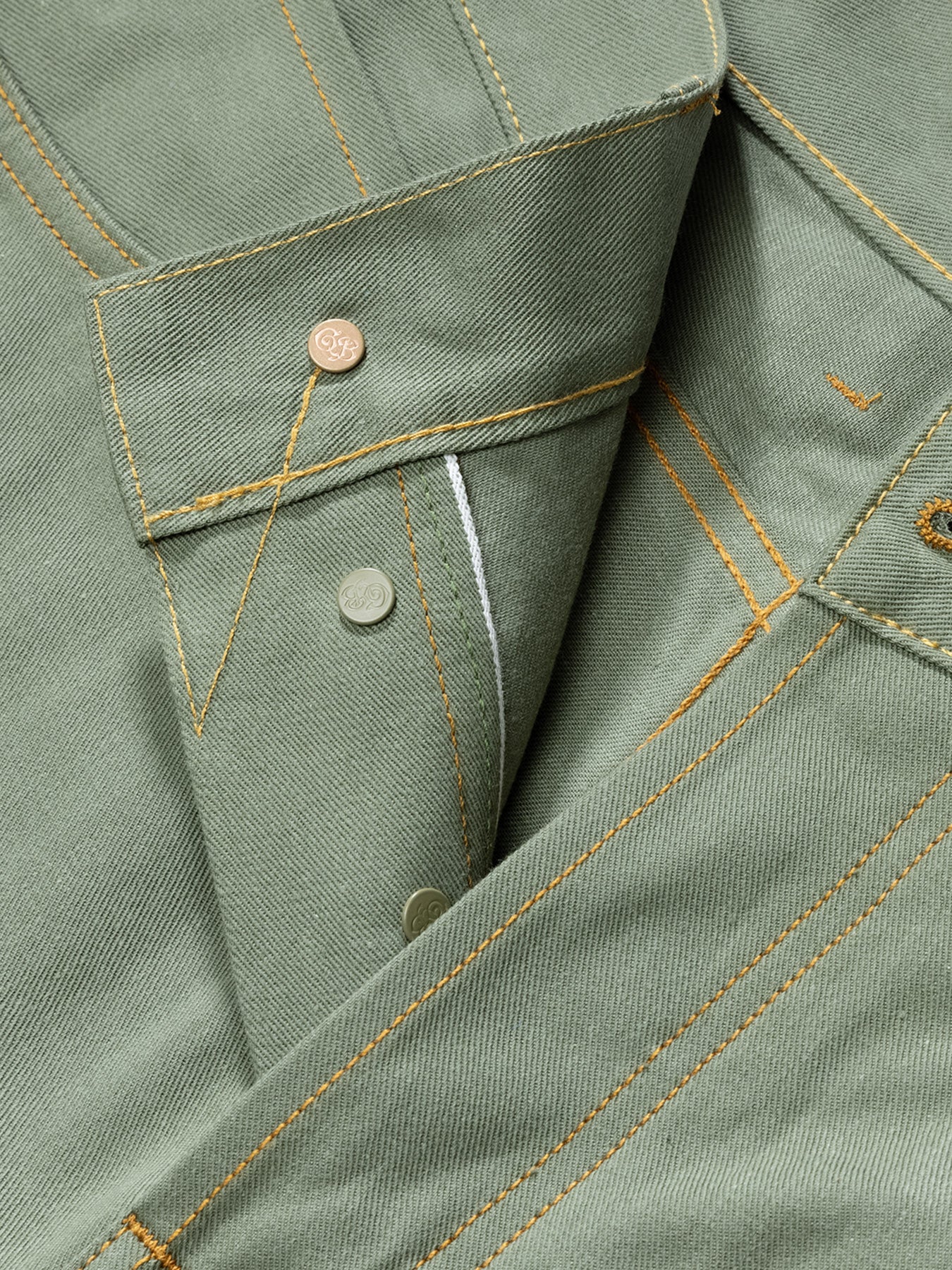 Limited Edition Short in a green lightweight Japanese selvedge