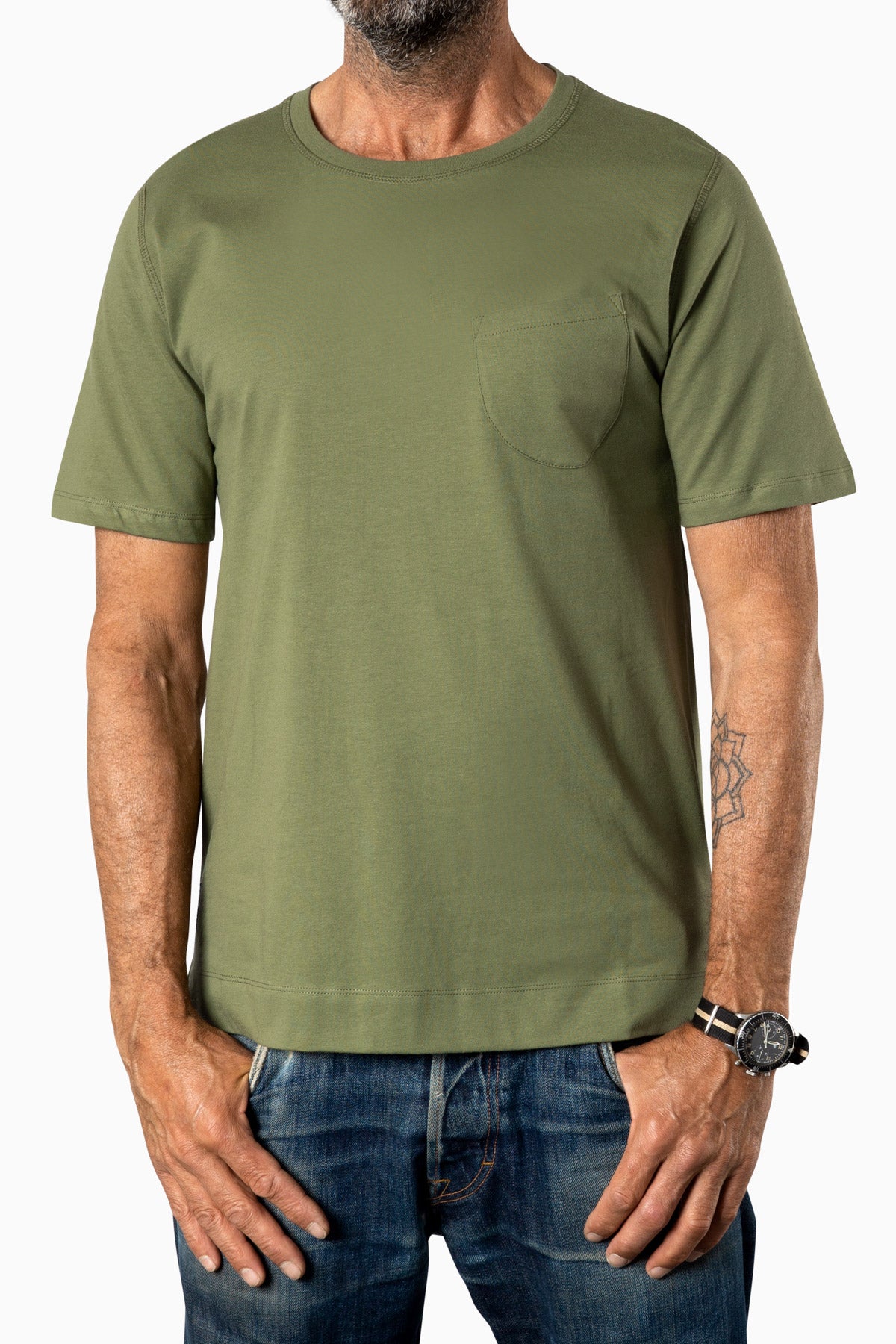 Curved Pocket Tee Terrarium Moss