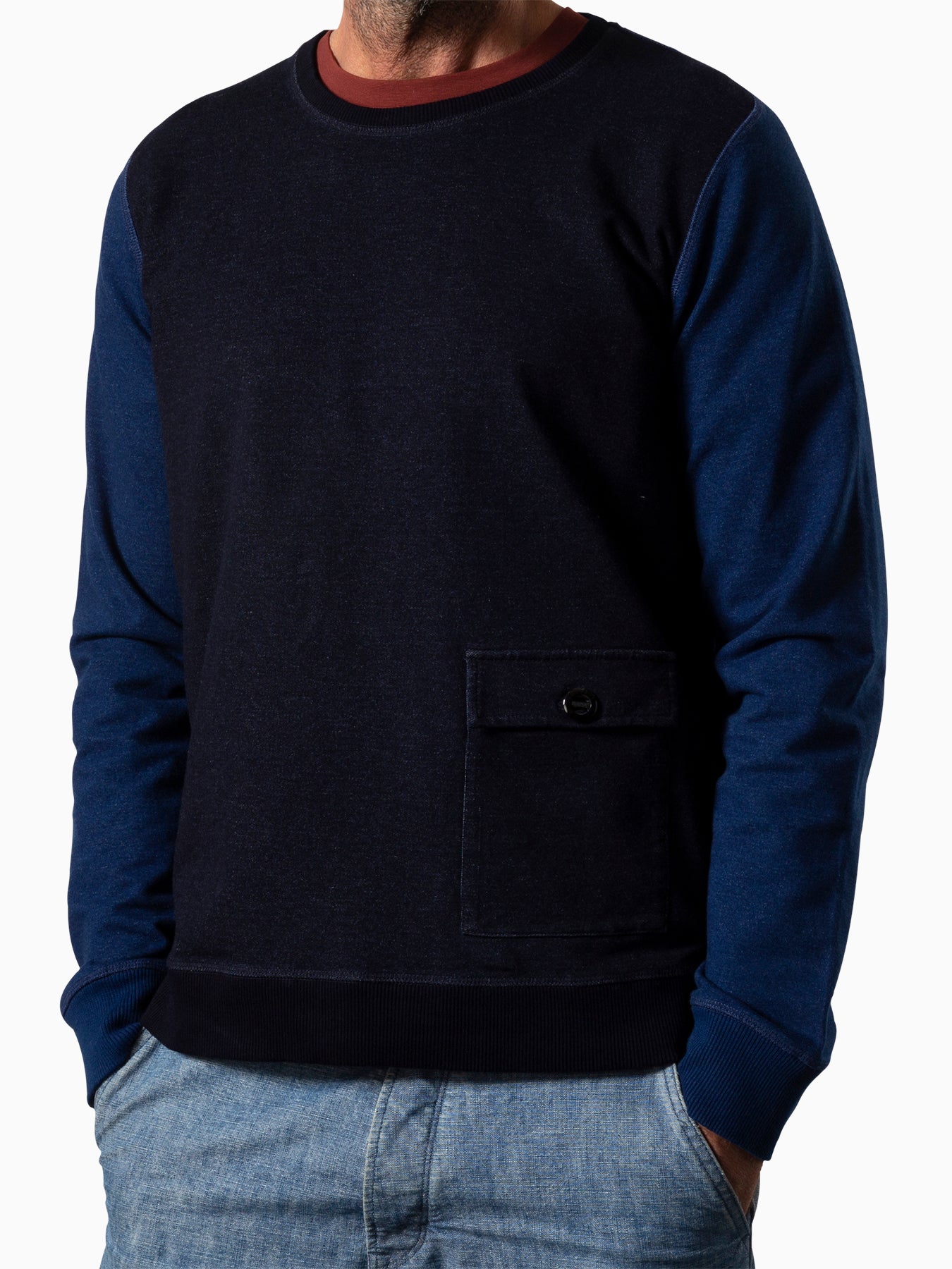 Sweater Two Tone Indigo Dyed